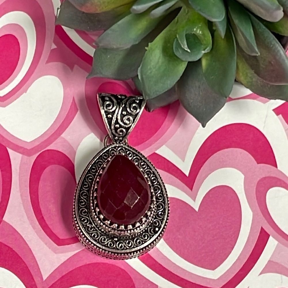 Silver Ruby Pendant - image 2